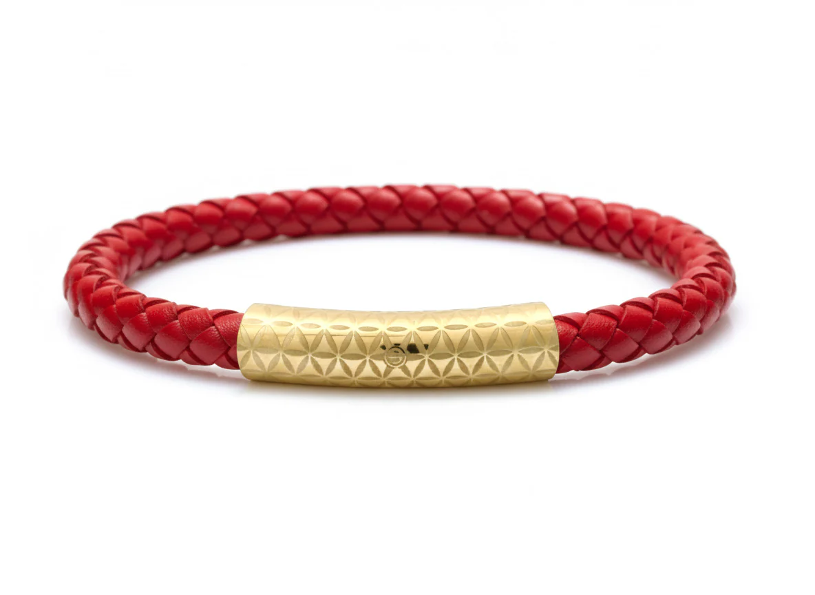 Браслет MINERVA Цветок Жизни ЗОЛОТОЙ одиночный 6мм